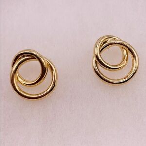 Gold Plated Interlocking Circle Earrings NWT